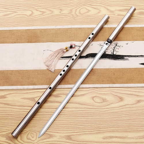 太极剑笛子剑锰钢锻打武术练习剑不锈钢笛子零基础演奏练习未开刃