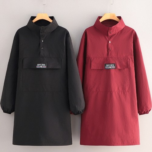 纯色工装立领罩衣长袖围裙家用厨房防泼水防油男女上班工作服定制