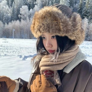 秋冬季男款雷锋帽新款加厚保暖帽骑行骑车防风防寒皮帽子女士帽子