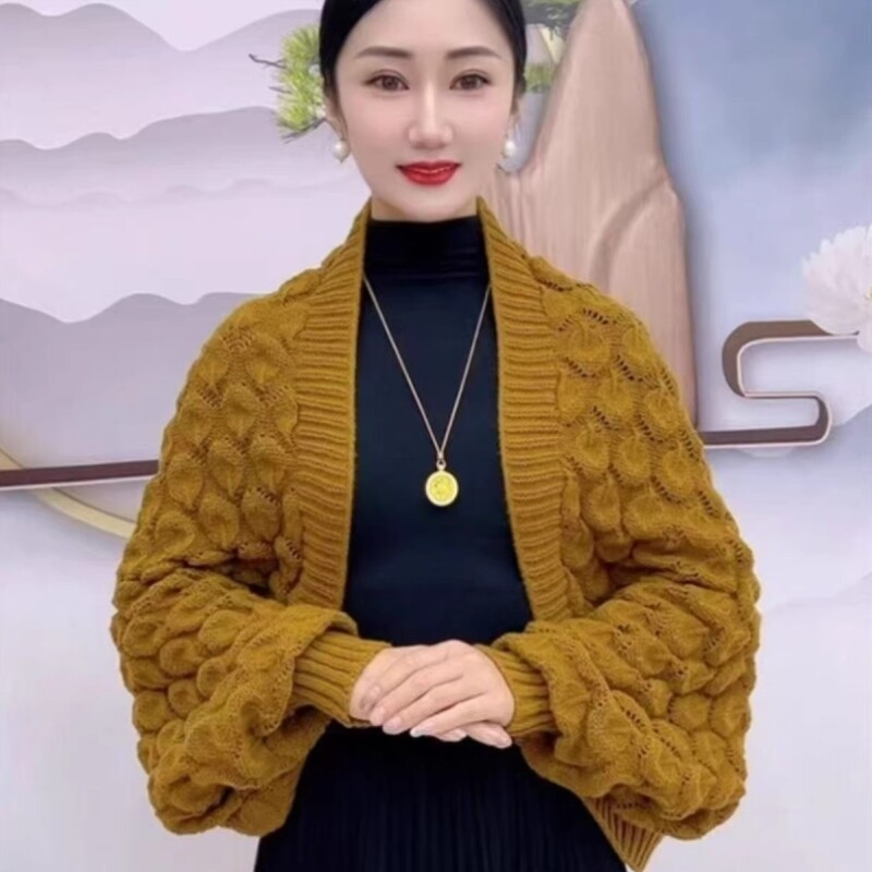 新款披肩女士纯色针织镂空开衫时尚百搭外搭高级感洋气外套围巾