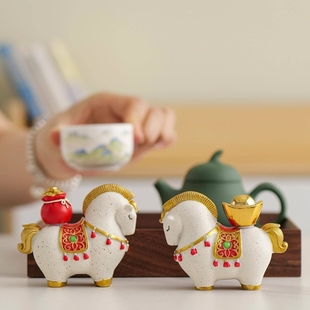 2026生肖马年吉祥物创意转转马摆件本命年桌面装饰元旦新年小礼物