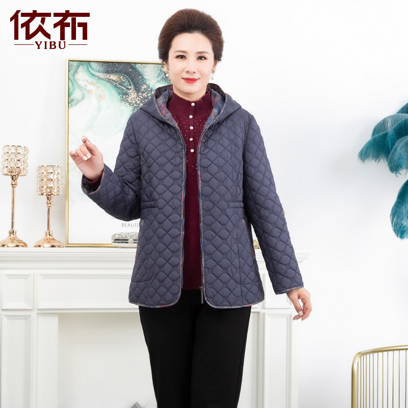 薄棉外套依佈品牌中老年人短款