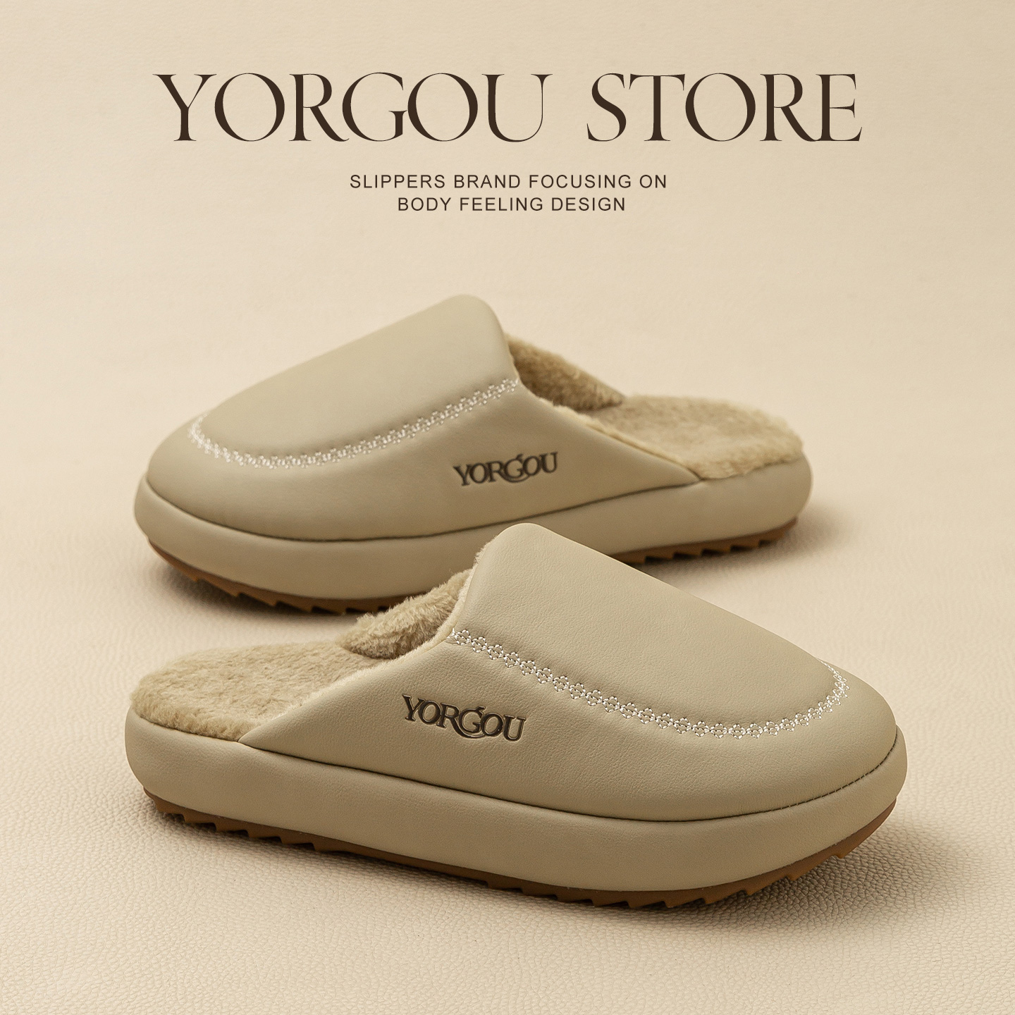 远港2025新款牛筋底防水棉拖鞋女秋冬季居家室内保暖加绒皮拖鞋男