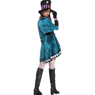 万圣节女款爱丽丝疯帽子成人魔术师表演服M-4XL驯兽师舞台表演服