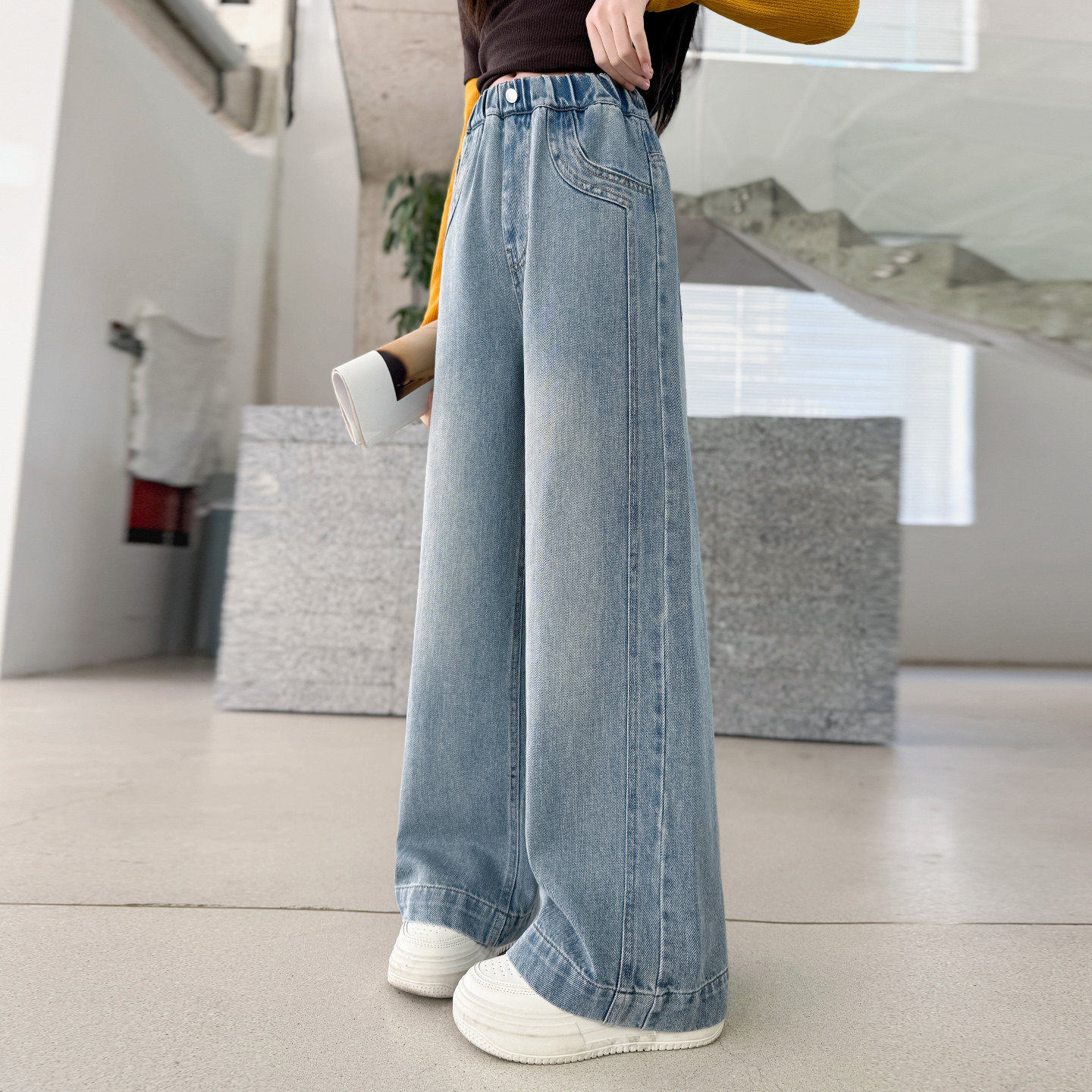 春秋好看女童直筒版阔2026腿超韩版窄女孩牛仔裤裤子新款裤潮儿童