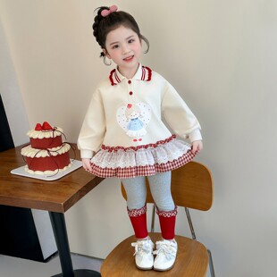 套装打花边女童2026女宝超卡通底裤小女孩儿童春装款春秋好看卫衣