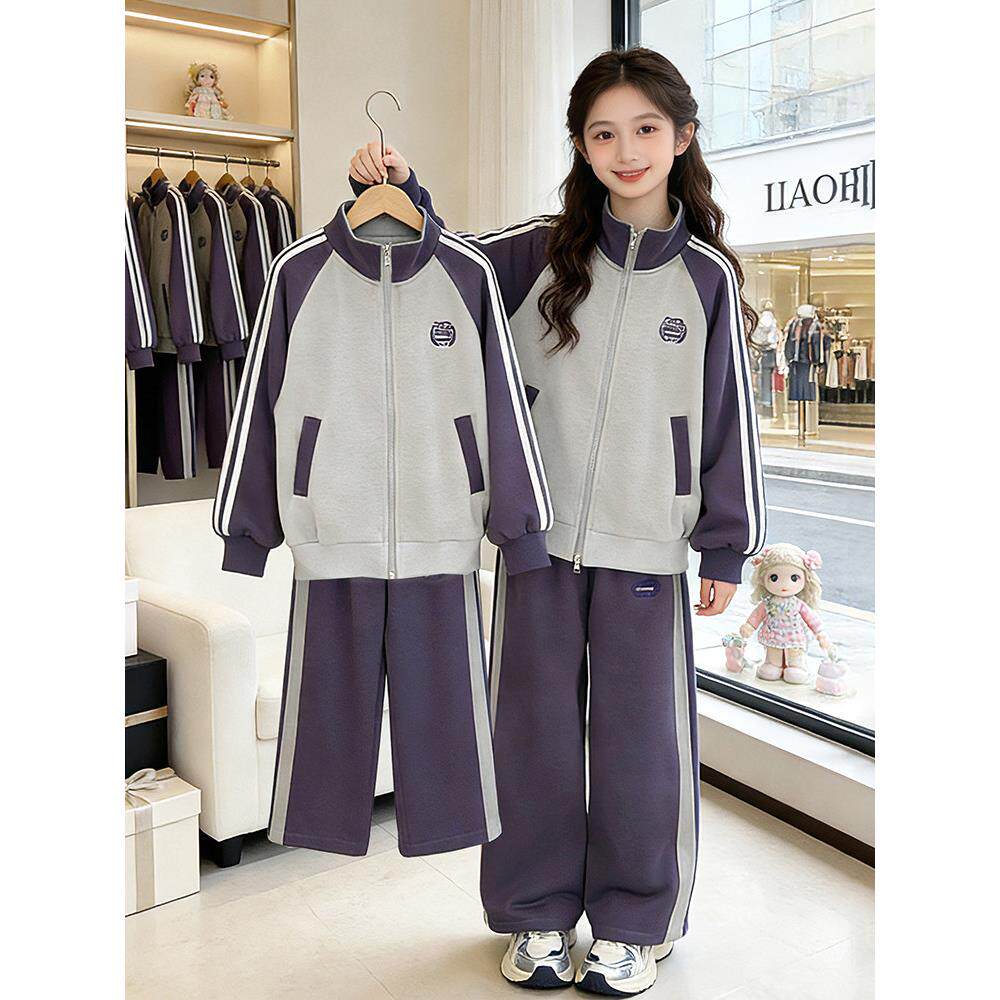 女孩两件套儿童女童新款2026衣服女大童春装春秋运动套装休闲春季