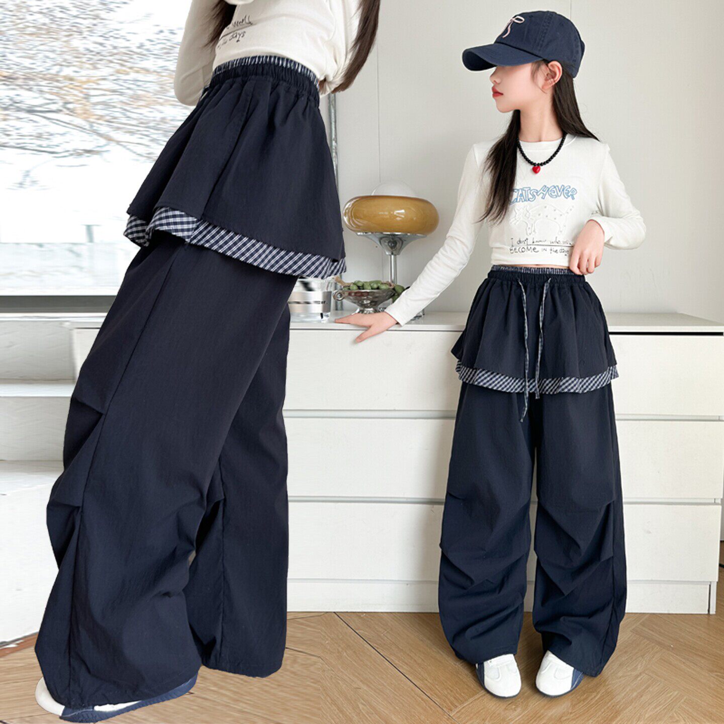 春季大童休闲裤洋气新款女童女孩裤子儿童春秋装洋气2026工装裤