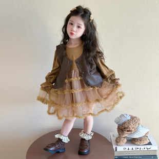 纱裙春装时髦裙子儿童公主春秋季宝宝新款马甲2026连衣裙女童洋气