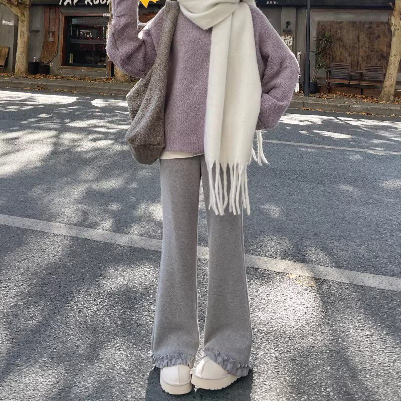 春秋儿童喇叭裤微喇春季女童运动洋气大童初中新款裤子休闲裤女孩