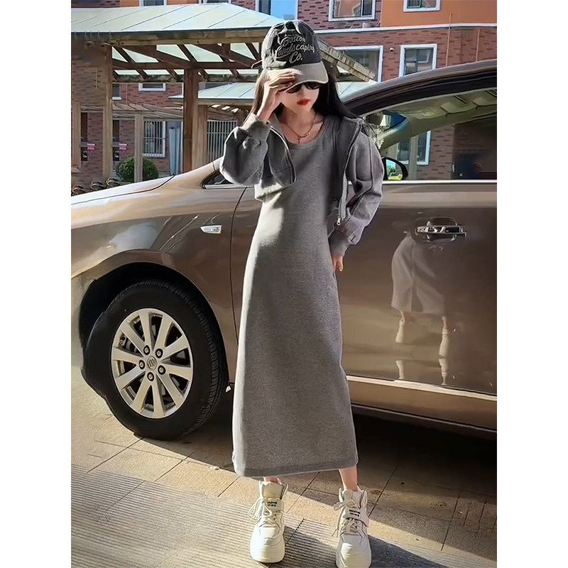 秋装衣裙两件套洋气女童秋季套装儿童长裙子女孩大童时髦连衣裙卫