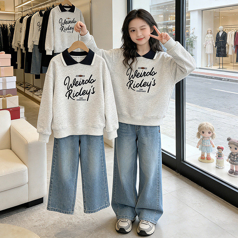 新款女童卫衣春季童装春秋2026春装上衣套装儿童休闲女孩大童衣服