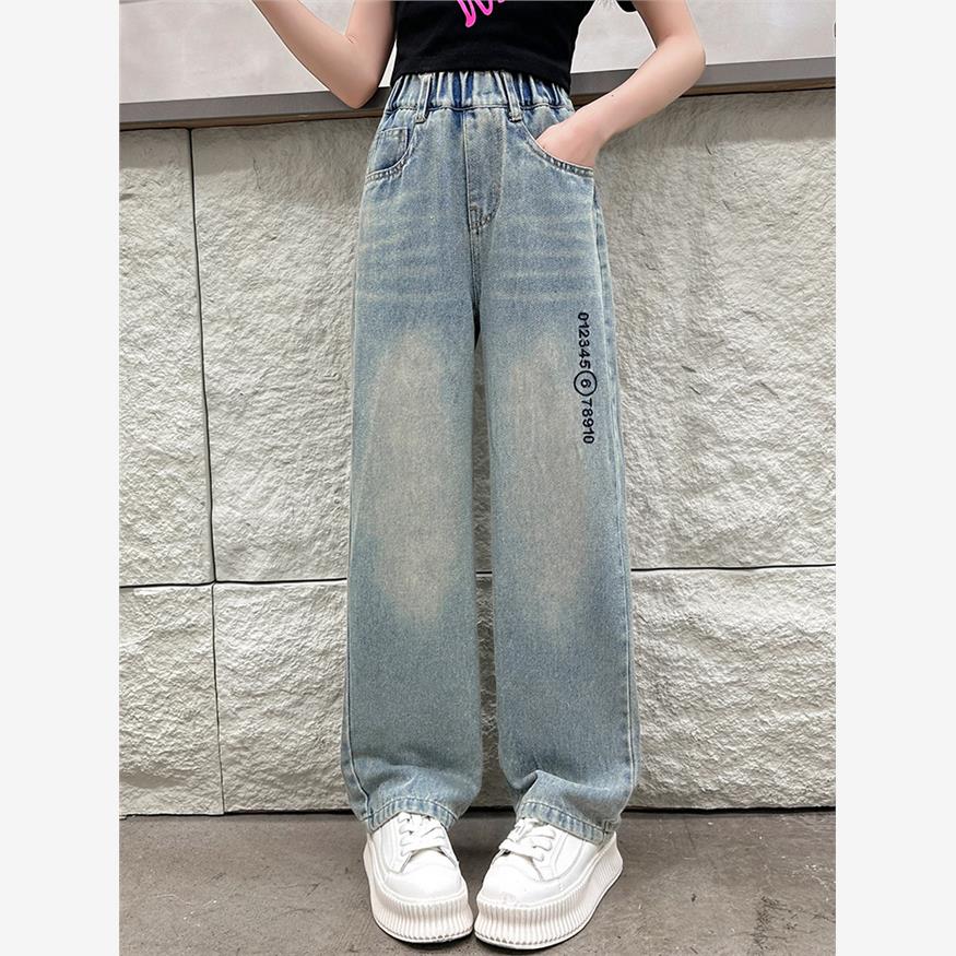 女童直筒牛仔裤春秋洋气