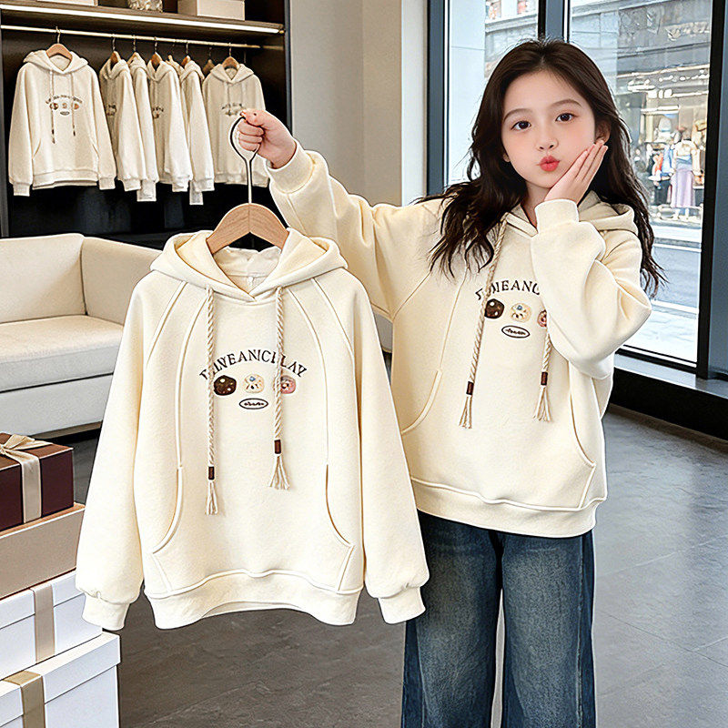 女孩女童春装大童春季长袖新款衣服卫衣洋气连帽上衣春秋儿童2026