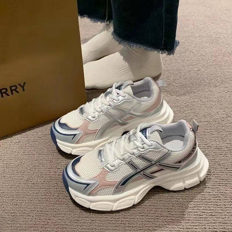 厚底老爹鞋女2026春秋季新款百搭轻便跑步炸街网面透气运动鞋女
