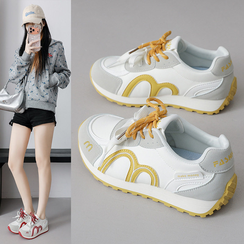 韩系双系带德训鞋女2026春季新款轻便阿甘鞋休闲鞋潮春秋运动鞋子