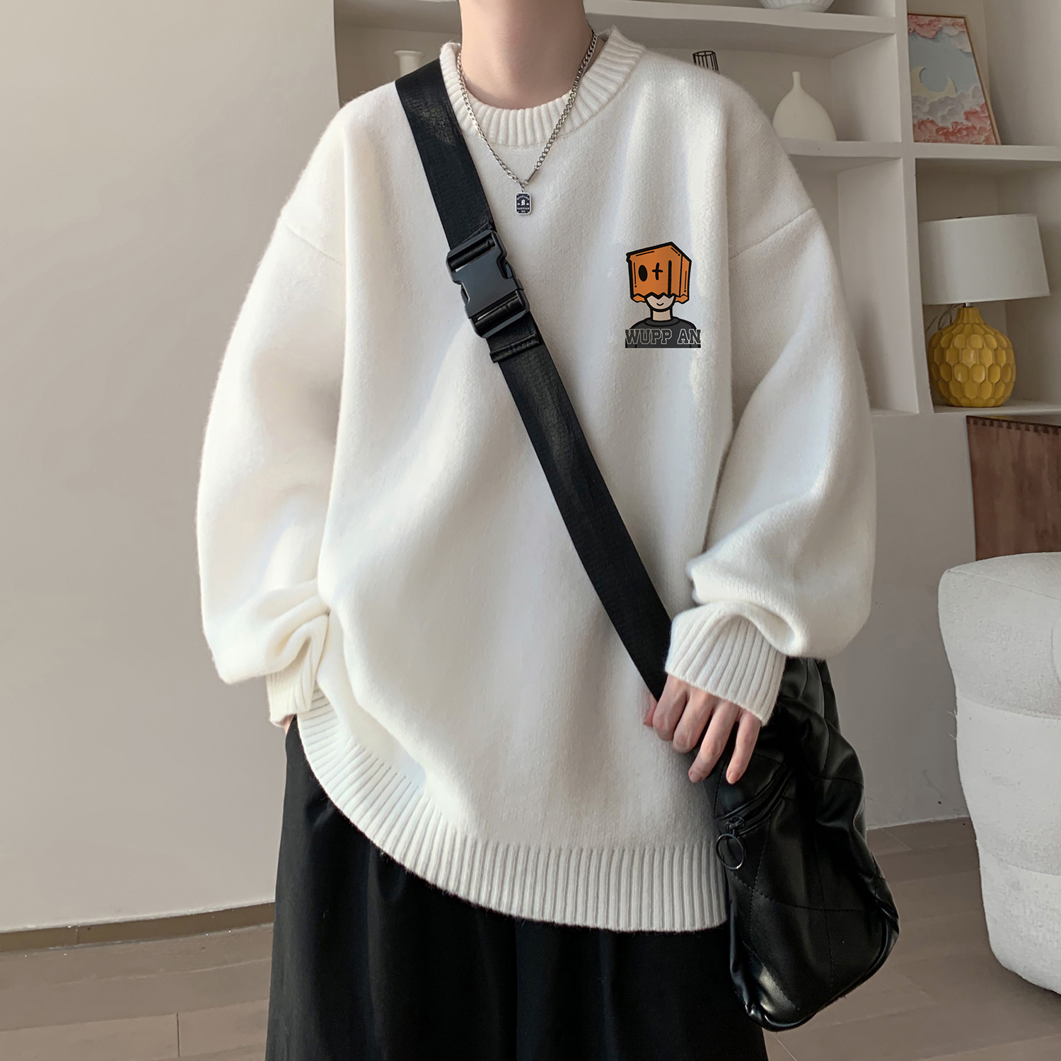 2025新款圆领毛衣A336-1-FF673-P68-限价88（100聚酯纤维），男装针织衫/毛衣，电商A336-1