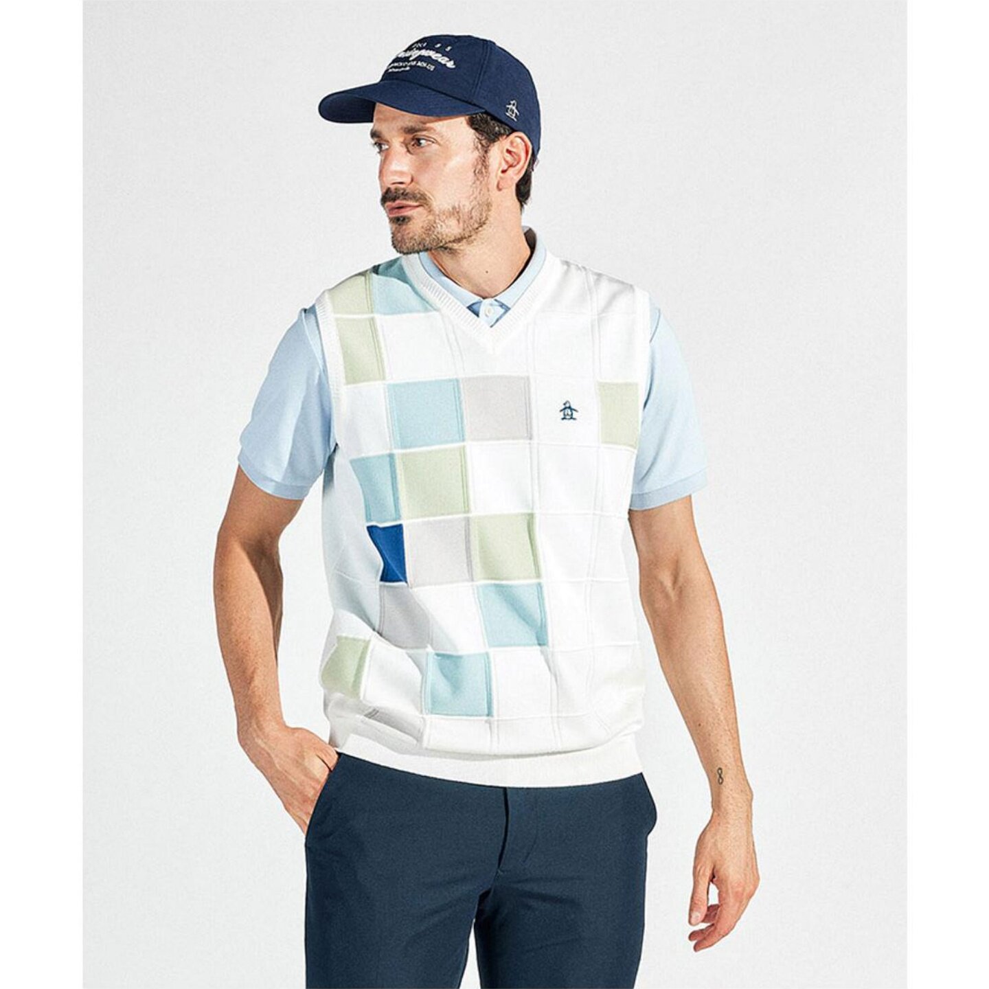 日本产进口Munsingwear万星威25秋冬马甲针织背心高尔夫男装正品