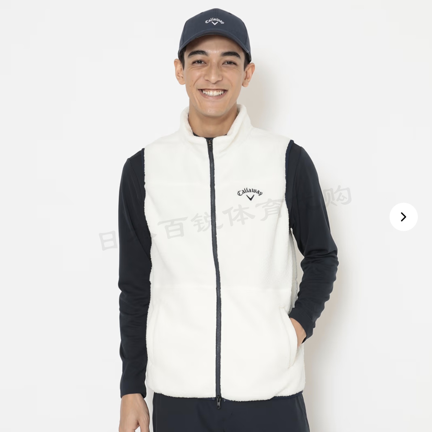日本Callaway卡拉威保暖羊毛绒抓绒背心马甲高尔夫服装25新款