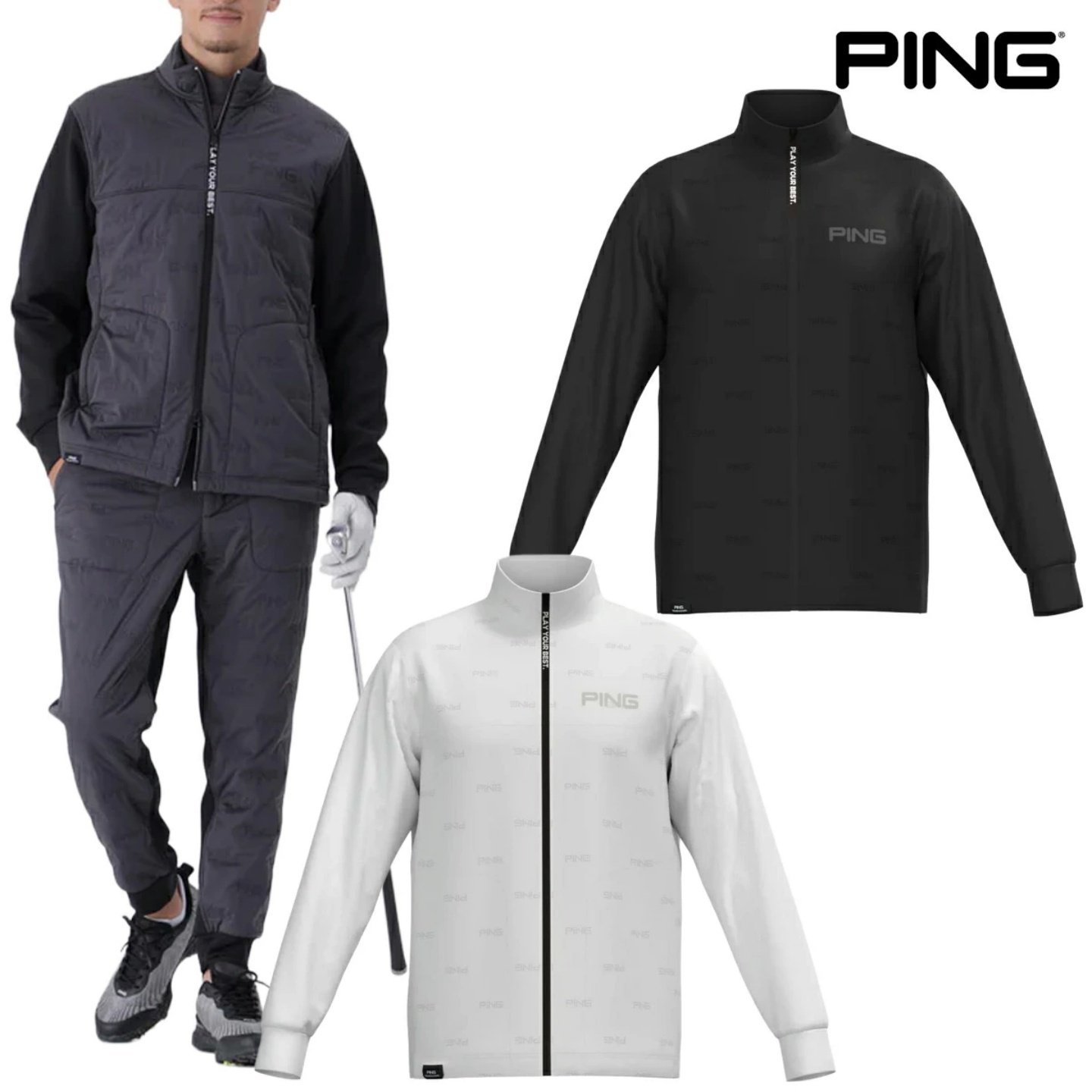 25年日本PING golf男士长袖秋冬保暖外套夹克高尔夫服装正品代购