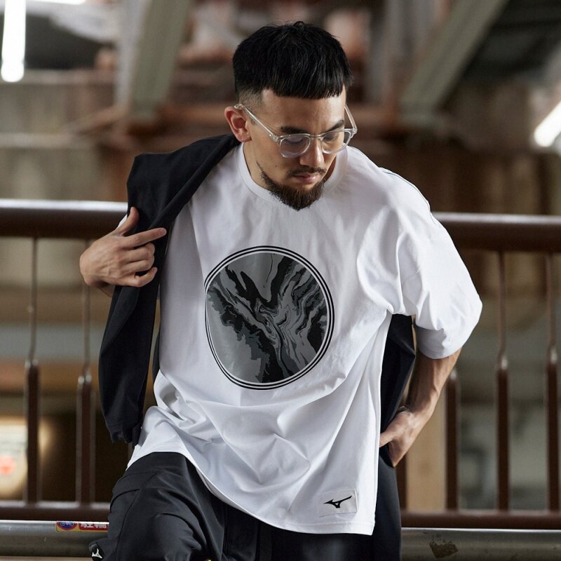 日本街头时尚短袖T恤Mizuno美津浓男士宽松时尚潮流街拍个性代购