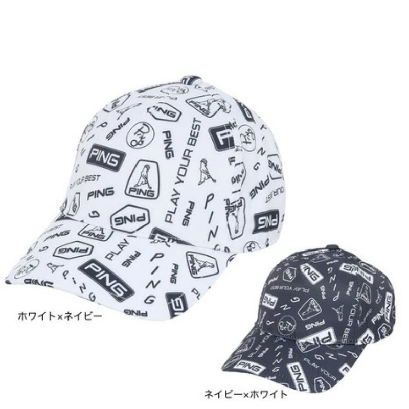 25年新品日本Ping Golf男士高尔夫球帽运动印花遮阳有顶帽鸭舌帽