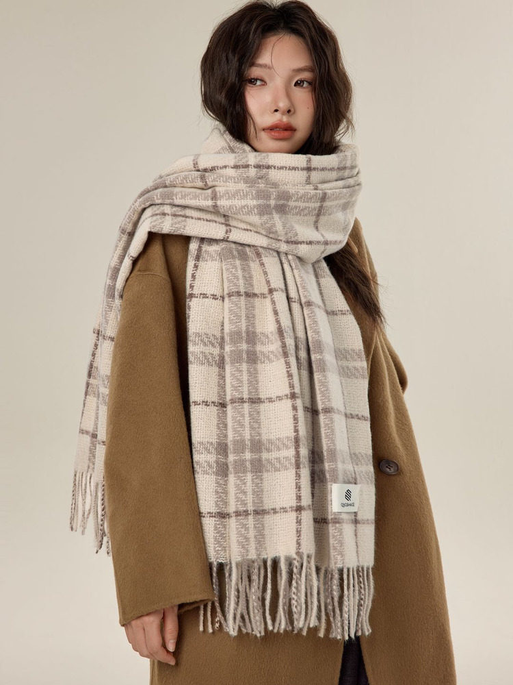 100% Pure Cashmere Scarf: British Minimalist Design - Taobao product photo 4