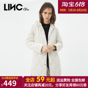 LINC金羽杰羽绒服女2021年新款中长款轻薄羽绒服女款Y21803322Y