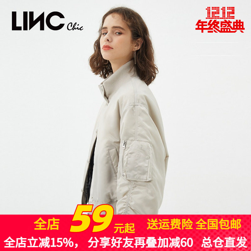 linc短款外套金羽杰立领