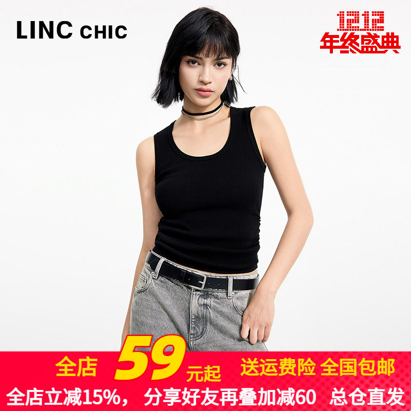 金羽杰2025年春U领针织吊带背心