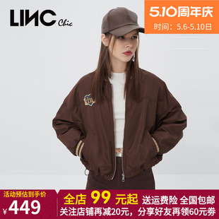 LINC金羽杰2022秋冬季 新款 复古学院轻暖羽绒服夹克外套Y22801072