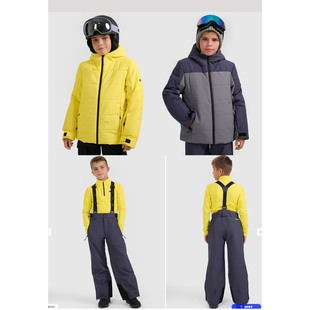 原单出口波兰25年新款男孩滑雪夹克滑雪服防水5000（黄+灰色）