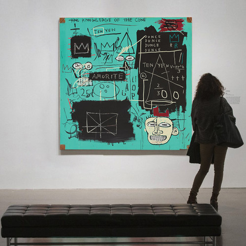 Basquiat巴斯奎特Equals Pi蒂芙尼蓝装饰画客厅挂画咖啡店酒吧画