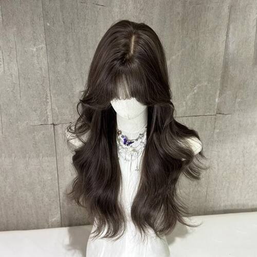 河南元泱冬季假发女冷棕色蓬松长卷发氛围感大波浪自然无痕全