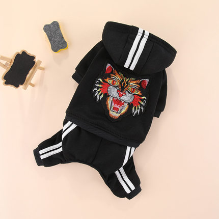 泰迪狗狗衣服抓绒卫衣宠物衣服秋冬装贵宾比熊博美幼犬四脚老虎