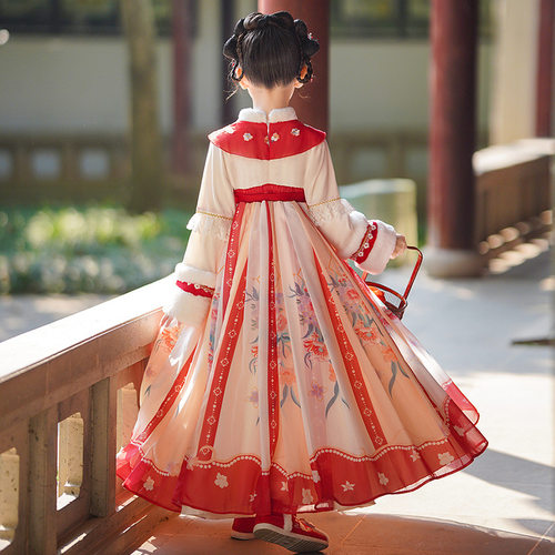 汉服女童冬装公主裙2025新款新中式古装儿童唐装古风连衣裙