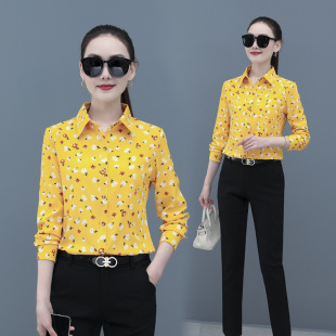 女衬衣ins潮女士大码 印花衬衫 外穿开衫 2025春秋新款 上衣服 女长袖