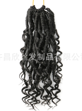 跨境化纤钩针发goddess river locs筒曲脏辫假发自由女神飞子