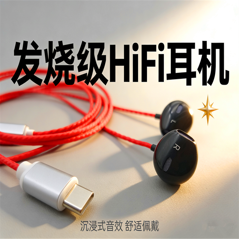 小尺寸睡眠侧躺半入耳式不伤耳hifi高音质type c通用带麦有
