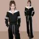 运动套装 气质女装 女海军领卫衣阔腿裤 新款 两件套2025秋季 休闲时尚