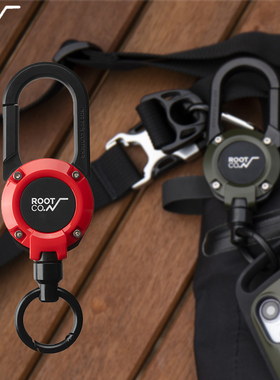 日本ROOT CO.伸缩钥匙扣手机挂绳多功能户外旅行登山扣快挂防丢绳
