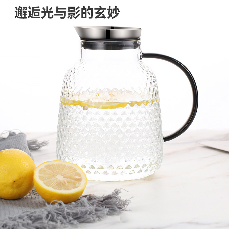德国plazotta耐热玻璃水壶大容量1800ml冷水壶花茶壶果汁壶凉茶壶