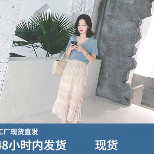 2026春夏季新款大码女装胖mm韩版套装胖妹妹遮肚显瘦半身裙两件套