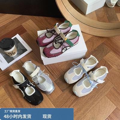 真皮版~2025年秋季新款银色德训鞋女平底阿甘鞋百搭运动休闲鞋子