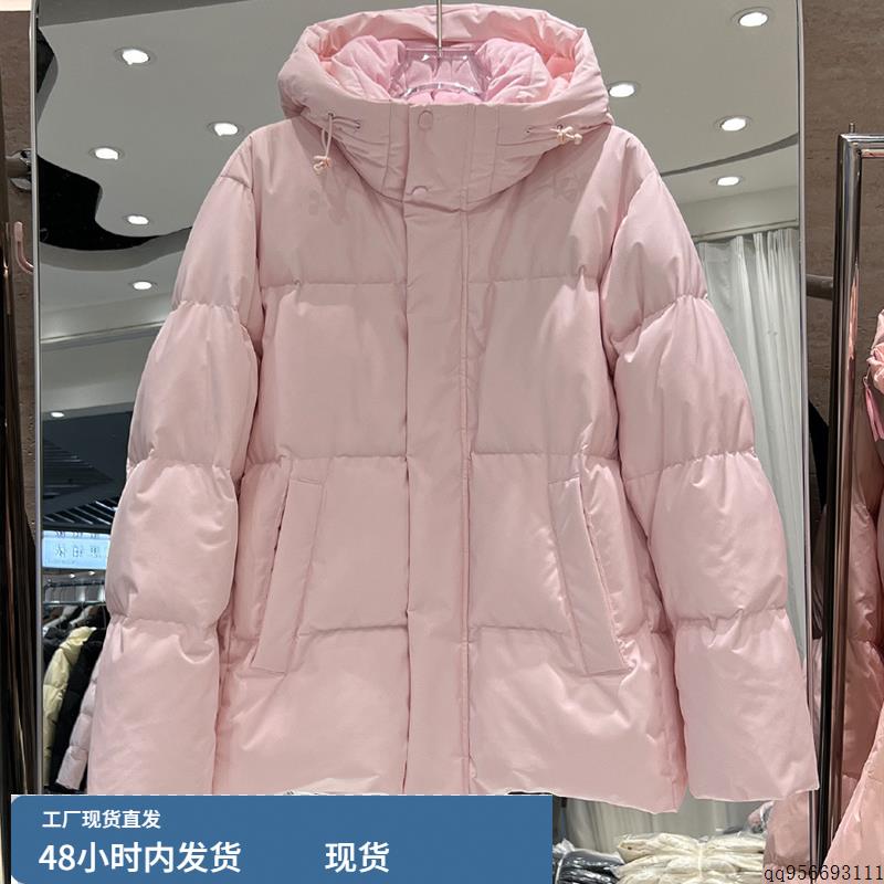 2024年秋冬新款短款羽绒服女韩版连帽加厚白鸭绒中戏情侣保暖外套