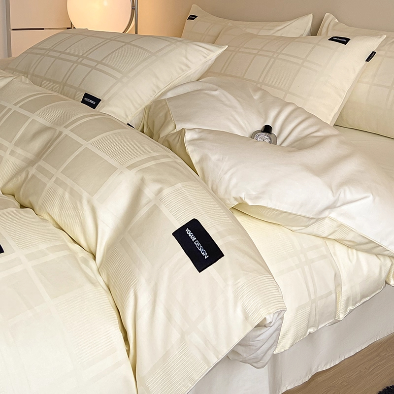 全棉贡缎提花被套单件双人被罩