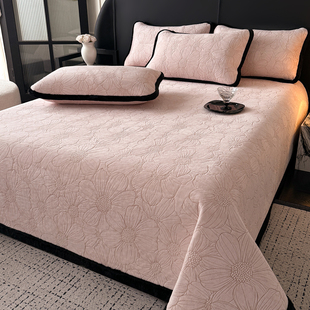 法式小香风雕花绒床盖单件加绒高级感牛奶绒榻榻米炕单三件套床品