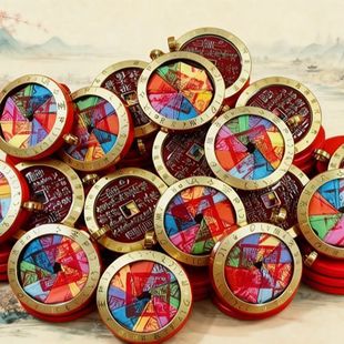 道家文创山鬼花钱钛钢吉祥招财龙虎山吊坠挂件古钱币嘎乌盒项链