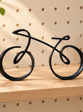猫猫不卷 骑行洞洞板装备墙装饰小摆件 黑色碳钢金属高级感单车