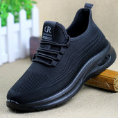 防滑厨房一脚蹬工作2025软底休闲黑色运动鞋 老北京布鞋 男春秋新款